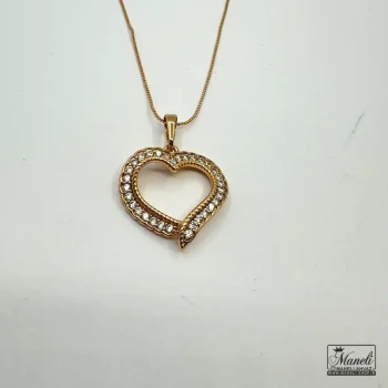 گردنبند طلایی قلبی نگین دار ژوپینگ - Image 3