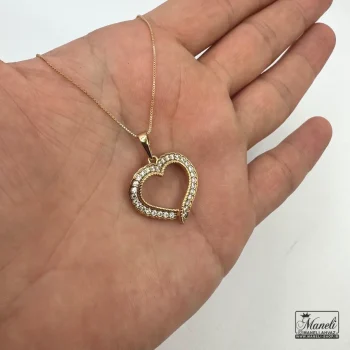 گردنبند طلایی قلبی نگین دار ژوپینگ - Image 4