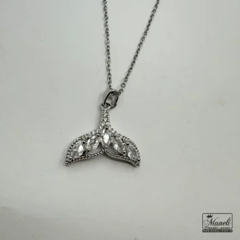 گردنبند نقره ای دخترانه دم وال - Image 2