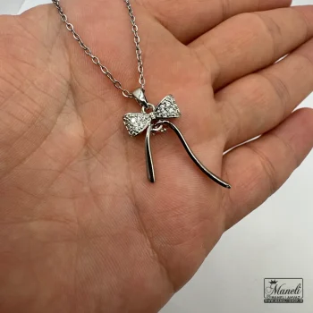 گردنبند نقره ای طرح پاپیون سیلور - Image 4