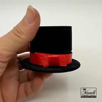جعبه ی (انگشتری)حلقه ای مردانه  طرح کلاه مشکی - Image 2