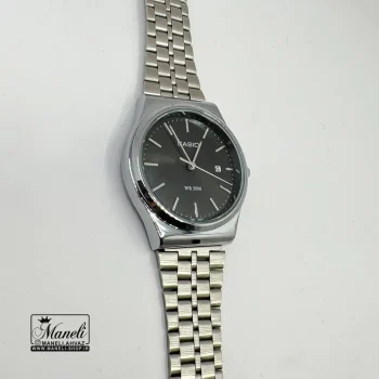 ساعت( casio)کاسیو مردانه نقره ای با صفحه ی مشکی - Image 3