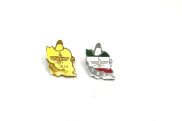 سنجاق سینه نقشه ی ایران با لوگو فروهر