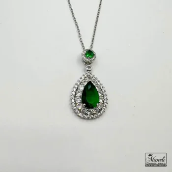 گردنبند اشکی نگین سبز طرح خرم سلطانی - تصویر 3