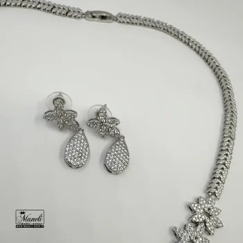 سرویس مجلسی نگین مخراج شده رنگ ثابت نقره ای - Image 4