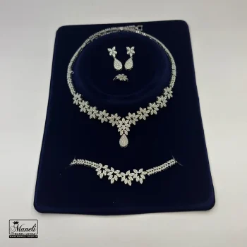 سرویس مجلسی نگین مخراج شده رنگ ثابت نقره ای - Image 6