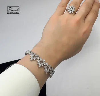 سرویس مجلسی نگین مخراج شده رنگ ثابت نقره ای - Image 7