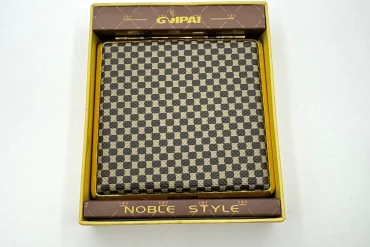 جعبه سیگار چرم طرح شطرنجی GVIPAI
