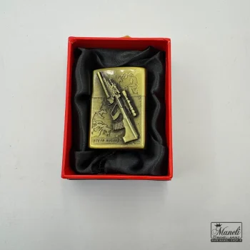 فندک بنزینی مشکی KANTAI طرح گان - Image 2
