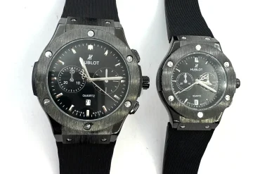 ست ساعت هابلوت HUBLOT مشکی بند رابر