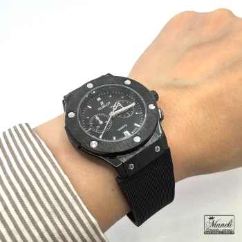 ست ساعت هابلوت HUBLOT مشکی بند رابر - تصویر 5