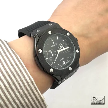 ست ساعت هابلوت HUBLOT مشکی بند رابر - تصویر 6