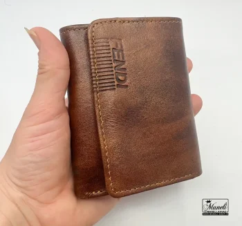 کیف پول دلاری ساده قهوه ای FENDI - Image 2