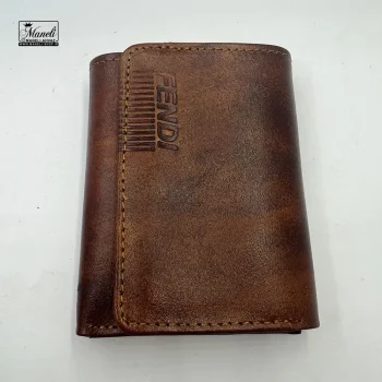 کیف پول دلاری ساده قهوه ای FENDI - Image 3