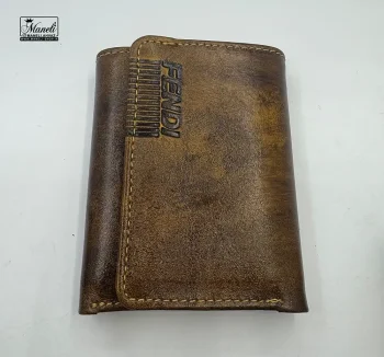 کیف پول دلاری ساده قهوه ای FENDI - Image 4