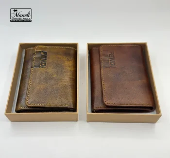 کیف پول دلاری ساده قهوه ای FENDI