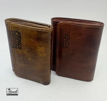 کیف پول دلاری ساده قهوه ای FENDI - Image 8