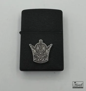 فندک مشکی zippo با طرح تاج - Image 2