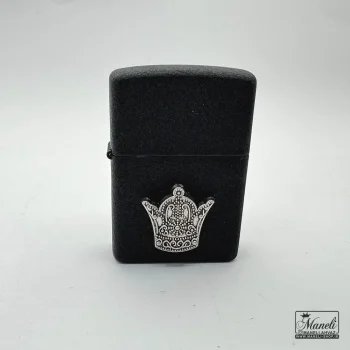 فندک مشکی zippo با طرح تاج - Image 3