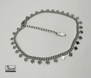 پابند نقره ای طرح مربعی رنگ ثابت - Image 3