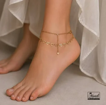 پابند طرح قلبی طلایی دولاین