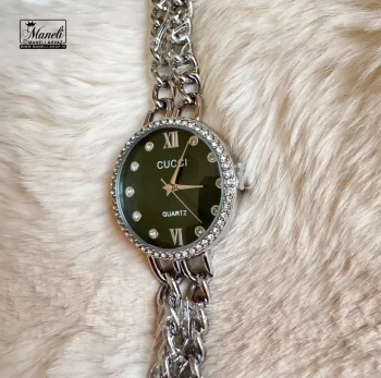 ساعت زنانه نقره ای GUCCI با بند کارتیر - Image 5