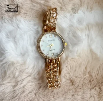 ساعت زنانه طلایی GUCCI با بند کارتیر - Image 5