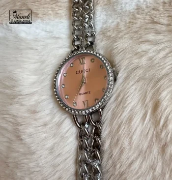 ساعت زنانه نقره ای GUCCI با بند کارتیر - Image 4
