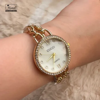 ساعت زنانه طلایی GUCCI با بند کارتیر - Image 4