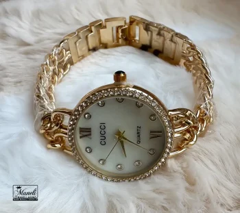 ساعت زنانه طلایی GUCCI با بند کارتیر - Image 9
