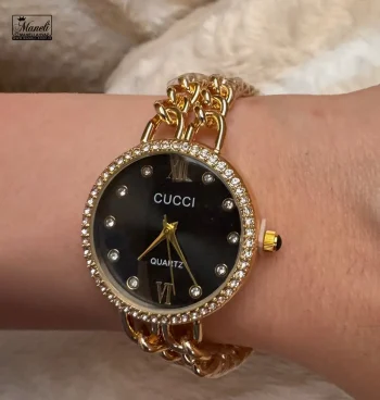 ساعت زنانه طلایی GUCCI با بند کارتیر - Image 6