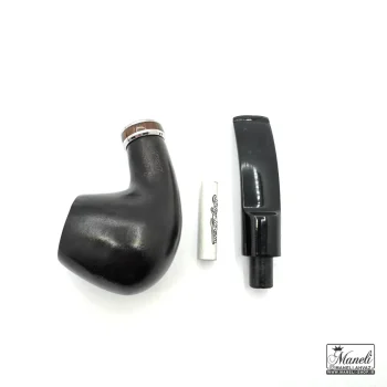 پیپ چوبی مشکی capitan black با حلقه زیبا - Image 4