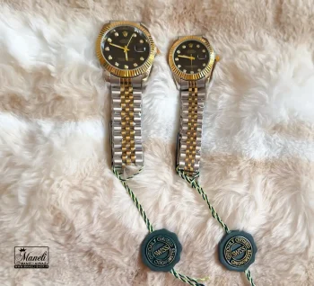 ست ساعت رولکس دو رنگ صفحه مشکی - Image 7