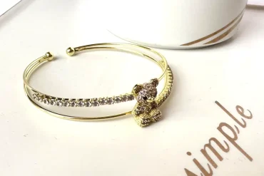 دستبند(بنگل)دخترانه تدی(خرس) طلایی