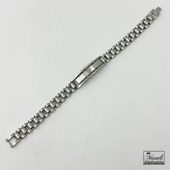 دستبند مردانه رولکس پلاک دار نقره ای - Image 4