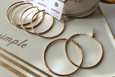 گوشواره طلایی ژوپینگ حلقه ای  ضدحساسیت
