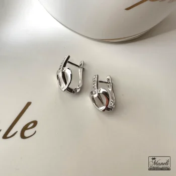 گوشواره نقره ای ژوپینگ حلقه ای  ضدحساسیت طرح قلب - Image 3