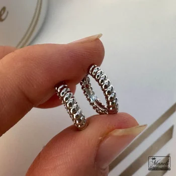 گوشواره نقره ای ژوپینگ حلقه ای ضدحساسیت طرح دار - Image 6