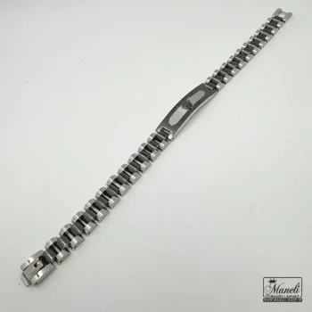 دستبند رولکس پلاک دار نقره ای - Image 5