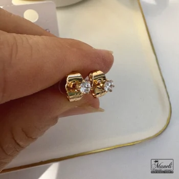 گوشواره طلایی ژوپینگ نگین دار ضدحساسیت - Image 4