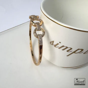 دستنبد زنانه (بنگل) ژوپینگ نگین دار - Image 3