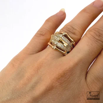 انگشتر زنانه ژوپینگ طرح پرتوفینو نگین مخراج شده - Image 3