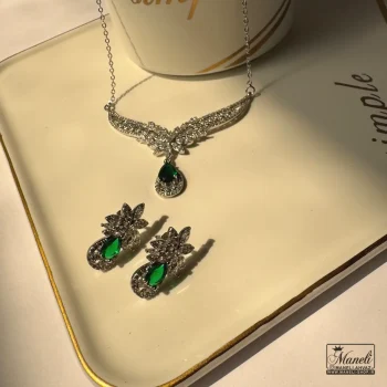 نیم ست مجلسی نگین اشکی سبز