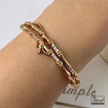 دستبند زنانه پرتوفينو ژوپينگ نگين دار رنگ ثابت - Image 5