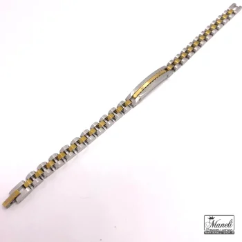 دستبند رولکس پلاک دار طلایی نقره ای | 8 میل - رنگ ثابت - Image 3