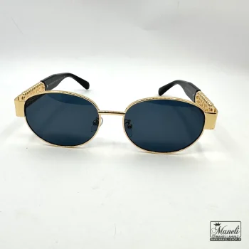 عینک UV برندchanel با فریم طلایی و شیشه مشکی