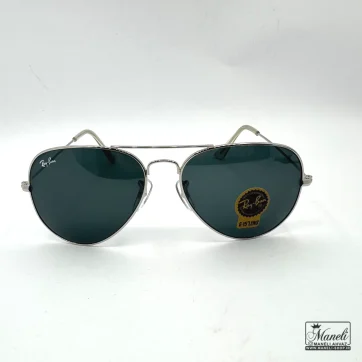 عینک ری بن RAY BAN  مردانه شیشه مشکی فریم نقره ای