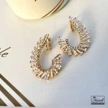 گوشواره مجلسی طلایی نگین باگتی
