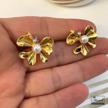 گوشواره طرح گل با ترکیب مروارید - تصویر 3